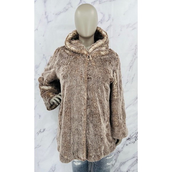 Pamela McCoy Collection Faux Fur Winter Coat Jacket - Picture 7 of 7